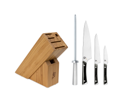 Kazahana 5 piece block set showing all knives